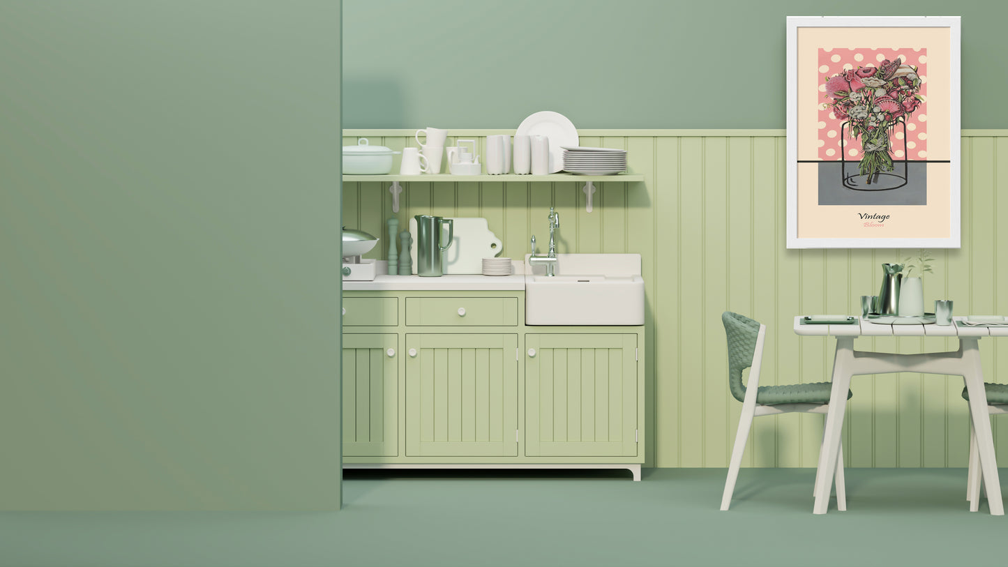 This piece is suitable for anyone who likes the vintage and retro style. Suitable for a green room to create an interesting contrast. Suitable for the kitchen, office or bedroom