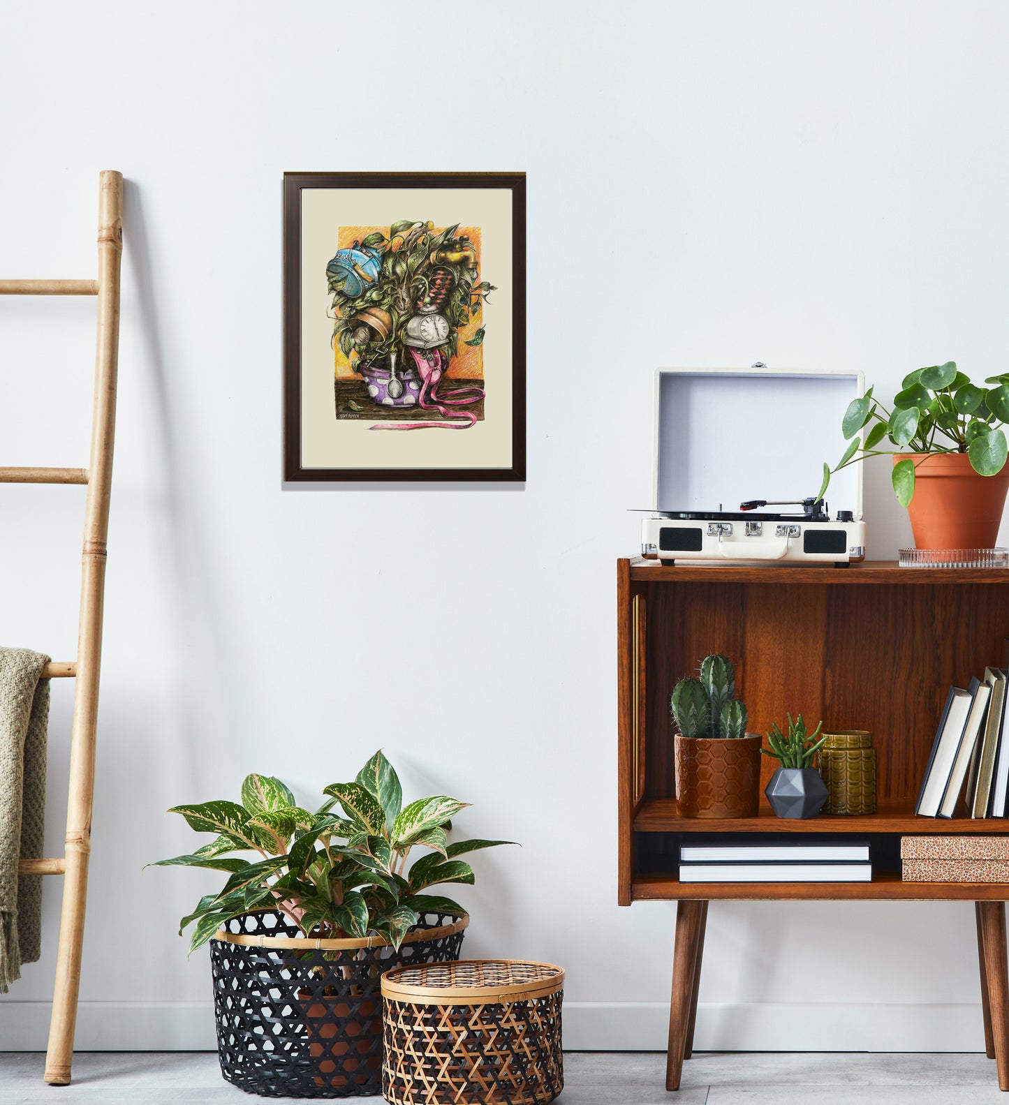 Transport yourself to a whimsical world with our magical crayon drawing poster featuring a fantastical pot that grows objects! This art piece boasts a unique retro and vintage atmosphere, making it the perfect addition to your hipster home decor. Each detail captures the imagination, bringing warmth and creativity to any space. Ideal for children's rooms, cozy nooks, or art lovers' collections, this enchanting poster is a must-have for those who appreciate the magic of artistic expression.