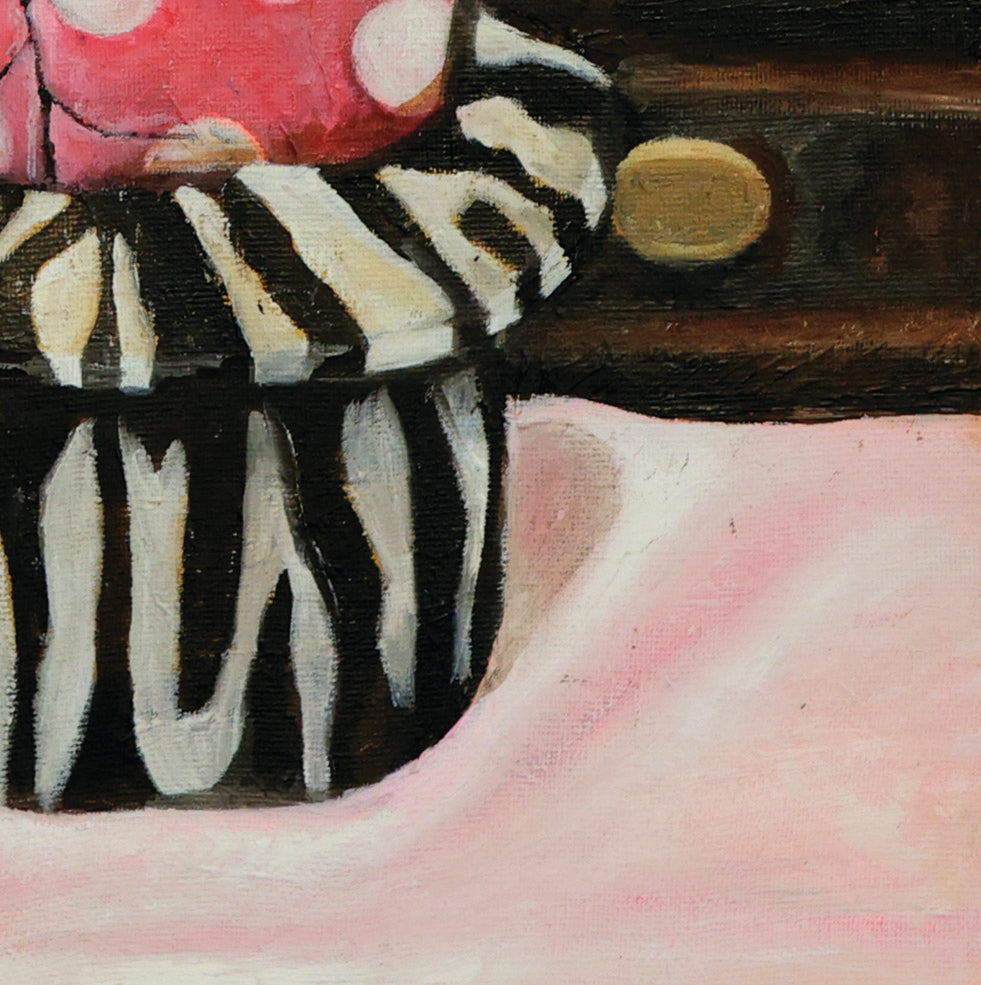 Canvas Gallery Wraps - Realistic Oil Painting of Flowers in Pink Vase and Zebra Print Hat