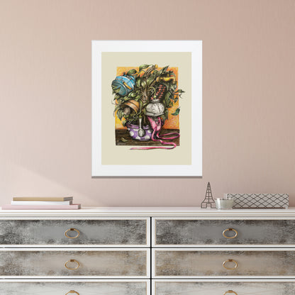 Vertical Poster Enchanted Flowerpot Surreal Art Gift