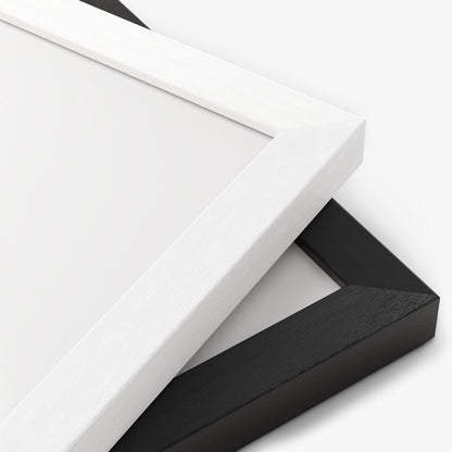 You can choose a black or white frame. The frame is made of wood with a high-quality and contemporary look