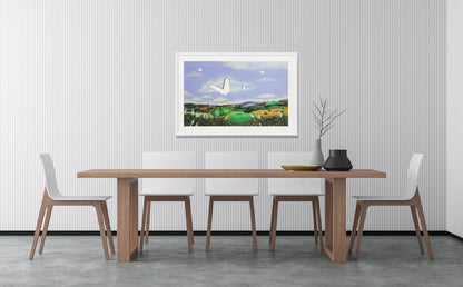 Framed Poster - Vast Landscape and Sky Painting