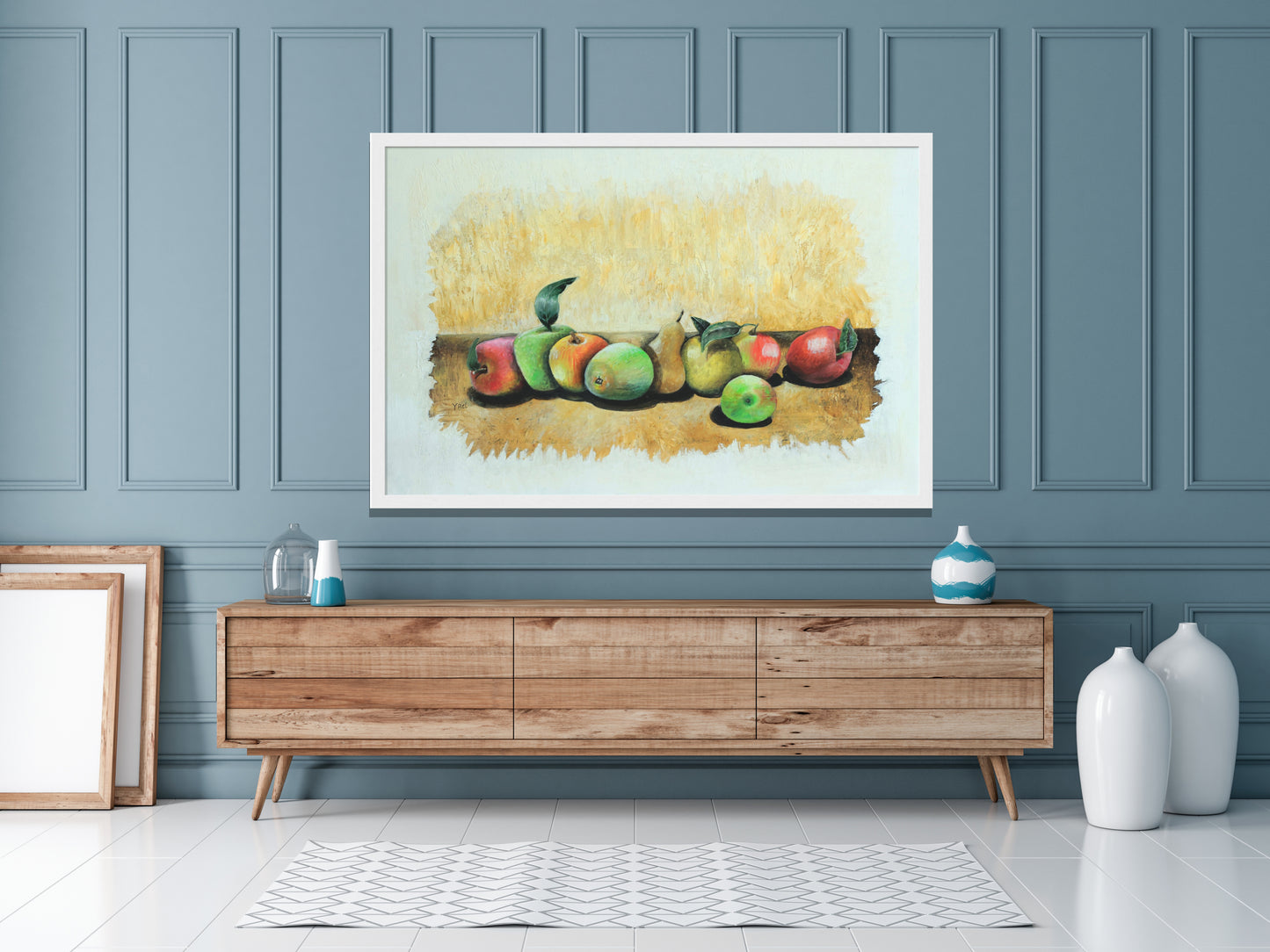 Framed Poster Fruits Painting Warm Colors