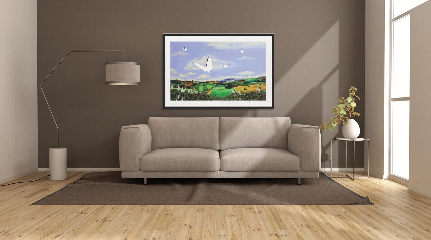 Framed Poster - Vast Landscape and Sky Painting