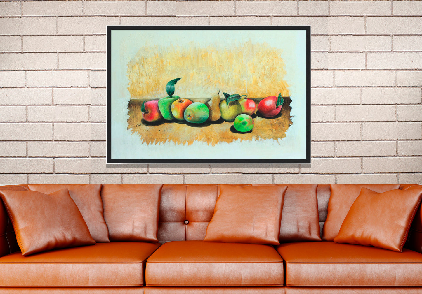 Framed Poster Fruits Painting Warm Colors