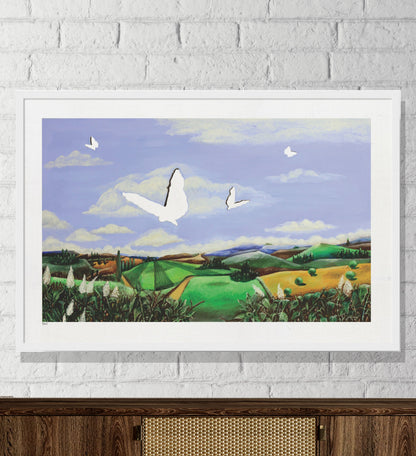 Framed Poster - Vast Landscape and Sky Painting