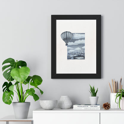 Poster Print - Vintage Hot Air Balloon Landscape