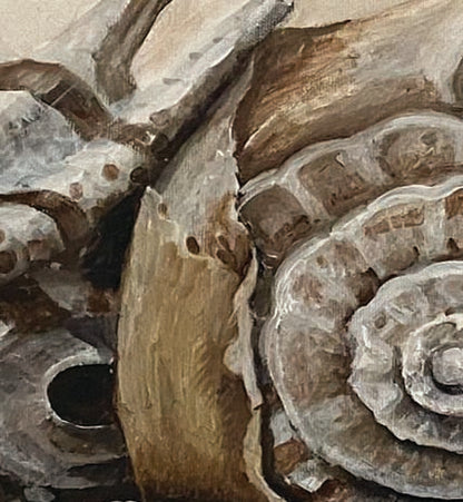 Canvas Gallery Wraps - Seashell Oil Painting Print for Beach House Decor